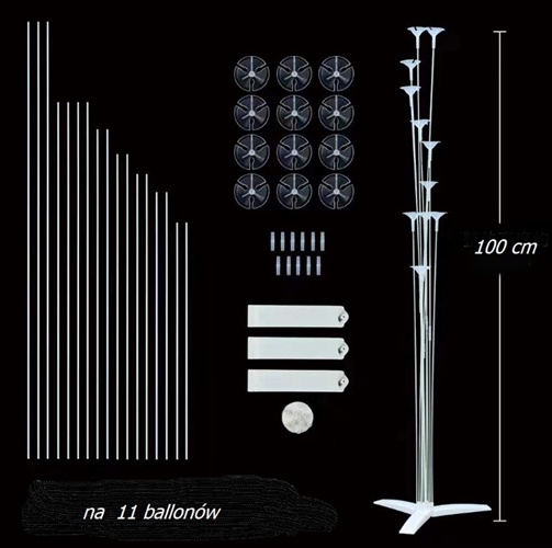 STOJAN, RÁM NA 11 BALÓNOV, DEKORÁCIA, VYSOKÝ, 100 cm