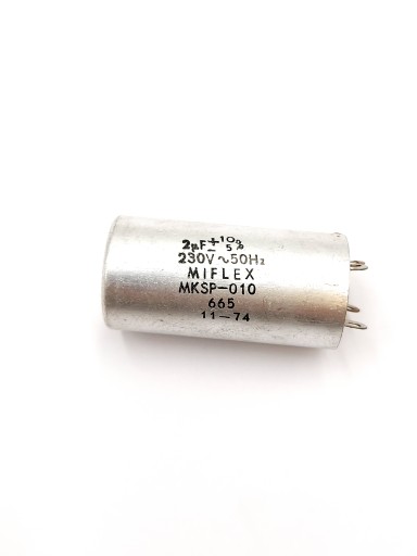 Kondenzátor Unitra Miflex MKS0-010 2uF 230V 50Hz