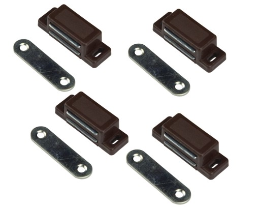 MAGNET NA NÁBYTOK, MAGNETICKÁ ZÁPADKA, HNEDÁ, 4 KS