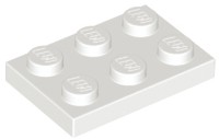 LEGO tanier 2x3 biely 302101 3021
