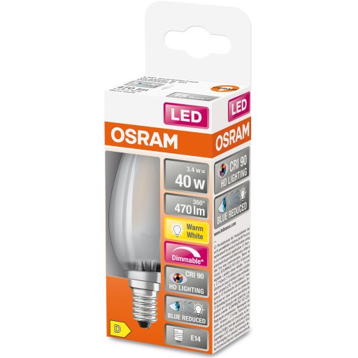 E14 LED žiarovka 3,4W 2700K CRI90 Stmievateľná OSRAM