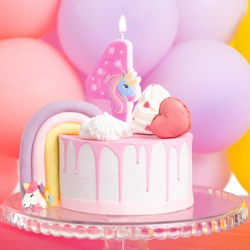Tortová sviečka UNICORN číslo 4 narodeniny