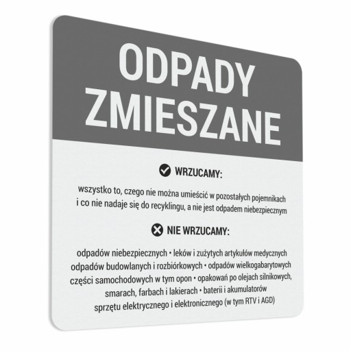 Nálepka na kôš - Zmesový odpad 10x10
