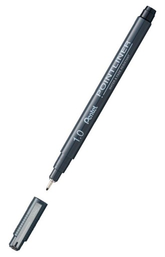Pointliner - Pentel - čierny, 3 mm