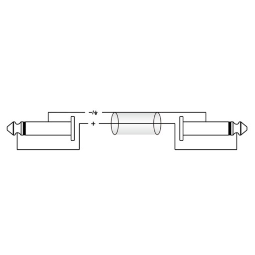 JACK Cable 6.3 PATCH KONEKTOR PRE PLOCHÉ GITAROVÉ EFEKTY ROXTONE 30cm