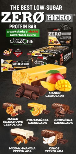 AMIX ZERO HERO Protein BAR Vanilková, mandľová, oriešková s čokoládou