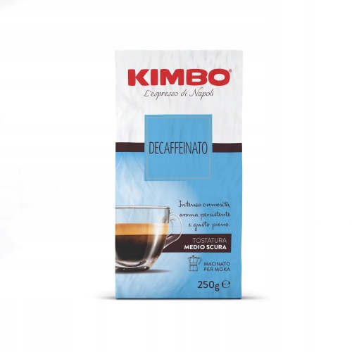 Kimbo Decaffeinato mletá káva bez kofeínu 250g
