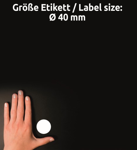 PAPIEROVÉ ETIKETY 40mm okrúhle VEĽMI ODOLNÉ BIELE