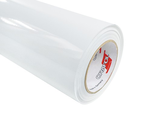 Biela lesklá dyha na nábytkovú dosku rolka 50x150cm