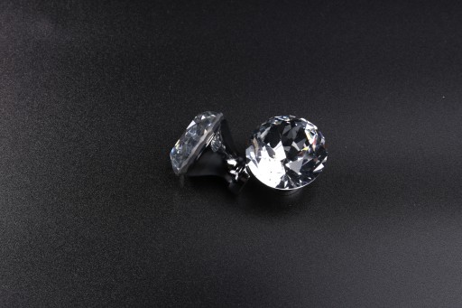 Krištáľový gombík, bezfarebná nábytková úchytka 30 mm