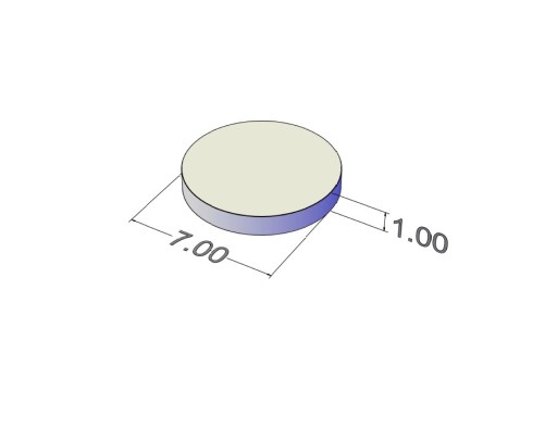 Neodymový magnet valcový MW 7x1 N38 10 ks.