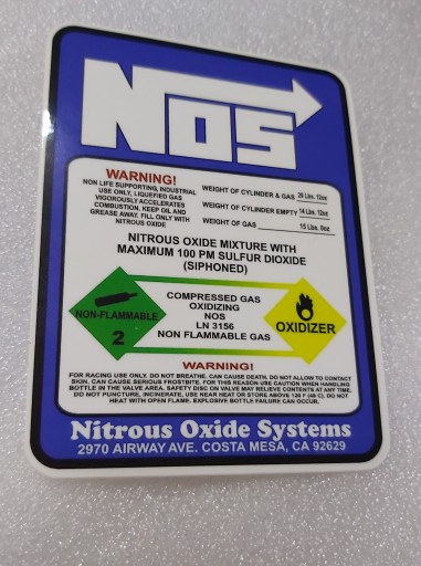 NÁLEPKA NOS NITRO OXIDE SYSTEMS 7,2 x 9,5 cm
