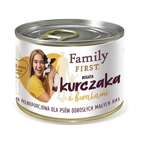 Family First Chicken + Betroot Kompletné mokré krmivo pre psov 200g