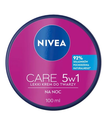 Nivea Care 5v1 ľahký pleťový krém na noc Hydratačný vyhladzujúci 100ml