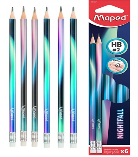 Maped Pencil s gumou Nightfall HB box s vr.