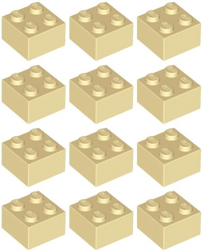 LEGO 3003 BRICK 2x2 piesok (15g) 12 ks.
