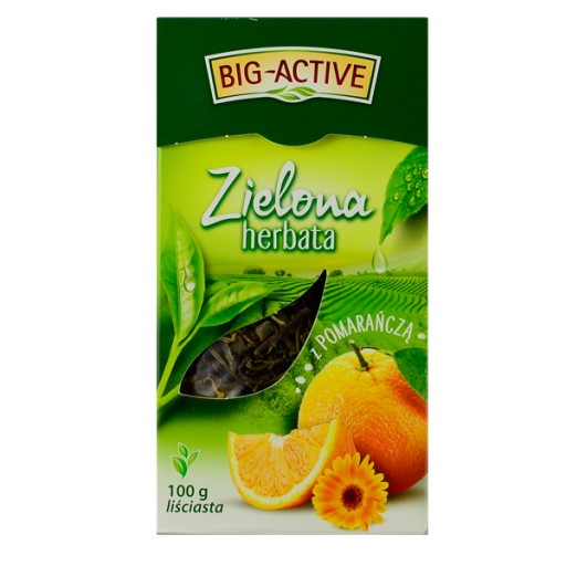 Big-Active zelená s pomarančom 100g list