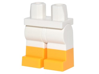 Lego New Legs Feet White Topánky Orange 970c00pb0516