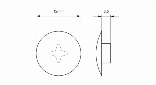Kryt PZ2 zakrývajúci skrutku SPAX, 100 ks MATNÁ BIELA