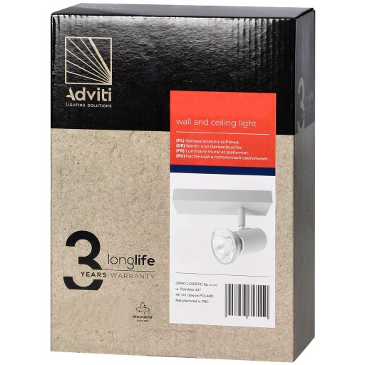 LED stropné svietidlo, nastaviteľná koľajnica, nástenné svietidlo E27