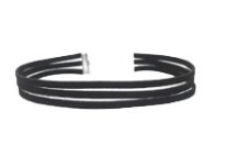 Čierny náhrdelník Gold Chocker 3 popruhy