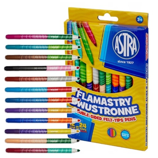 Obojstranné popisovače Astra 12 pier = 24 farieb