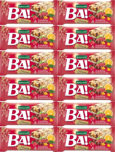 Bakalland Ba! Cereálna tyčinka brusnica a pomaranč 40 g