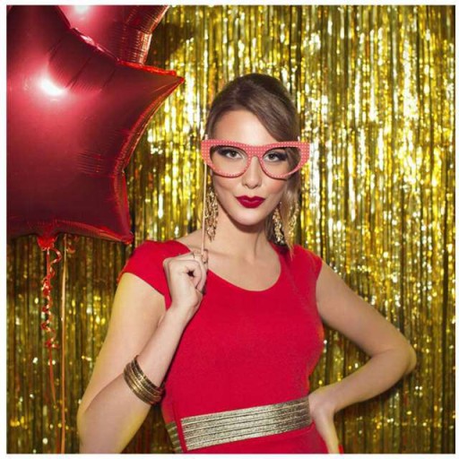 párty záves PartyDeco GOLD záves selfie párty stena 90 x 250 cm