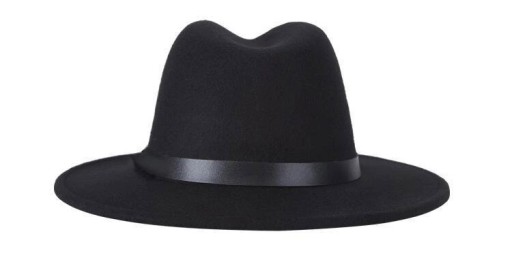 JESENNÝ ZIMNÝ VODEODOLNÝ ČIERNY ČIAPOK S SPONOU A OZDOBNÝM RÁMKOM, ELEGANTNÝ