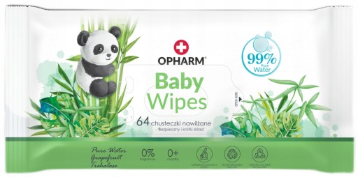 OPHARM BABY VLHČENÉ Utierky 99% VODA KRÁTKE ZLOŽENIE 64 ks