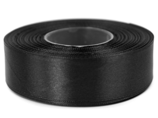STUHA saténová stuha 25mm 32m ČIERNA