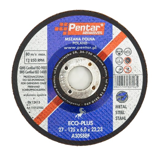 BRÚSNY KOTÚČ KOVOVÝ PENTAR 125x6,0x22 ECO