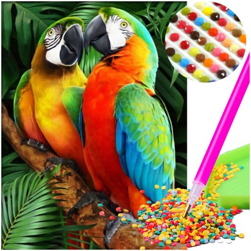 Diamantové vyšívanie PARROTS Diamantový obraz MOSAIC 5D diamantový rezací papier