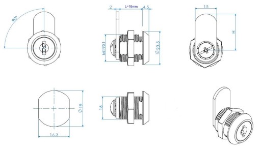 Závorový zámok SISO 19x16 do skriniek zamestnancov školy