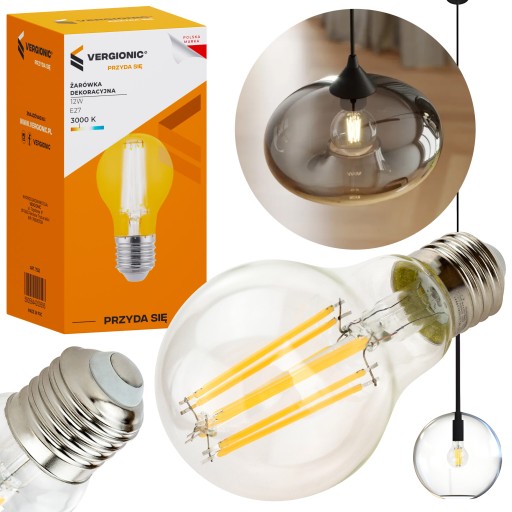 DEKORATÍVNA LED ŽIAROVKA E27 FILAMENT 12W 3000K RETRO