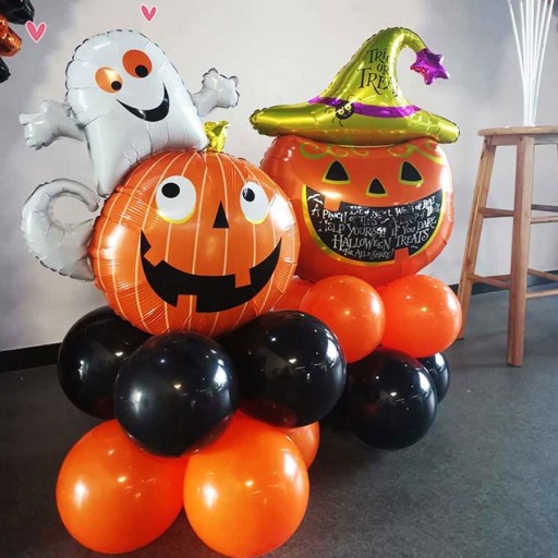 Halloweensky fóliový balón PUMPKIN and GHOST Large Pumpkin Balloons - 80cm