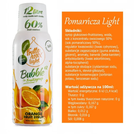 Koncentrát na sirup Sodastream FruttaMax Pomarańcza svetlý 500 ml