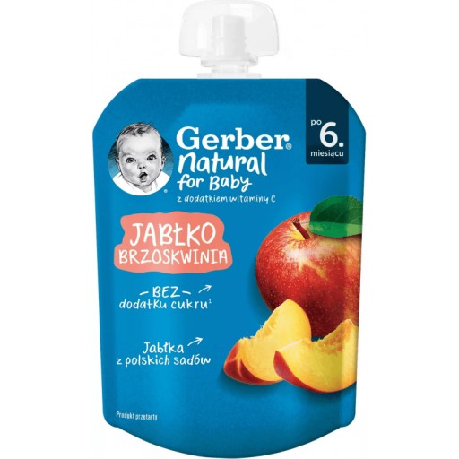 GERBER Prírodná jablkovo-broskyňová pena, 80g