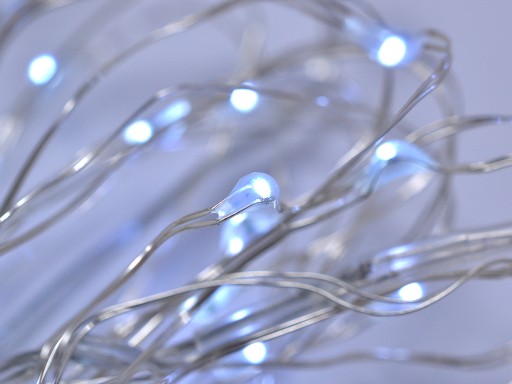 DRÔTOVÉ LAMPY 20 LED BATÉRIÍ BIELE SVETLO
