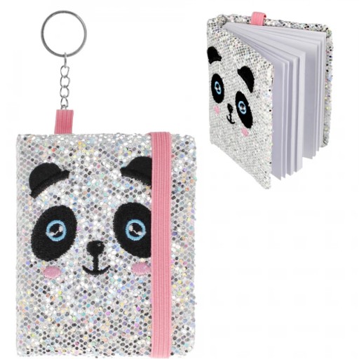 NOTEBOOK SEQUIN NOTEBOOK KEYRING MINI PANDA DIÁR
