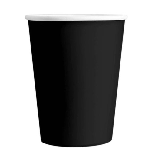 Čierne papierové poháre, 6 kusov