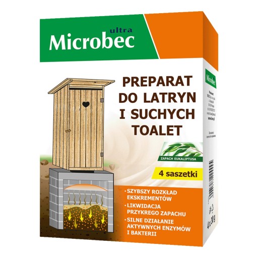 MIKROBEC BAKTÉRIOVÝ PRÍPRAVOK NA SUCHÉ TOALETY LIMINUJE ZÁPACH 4X30G