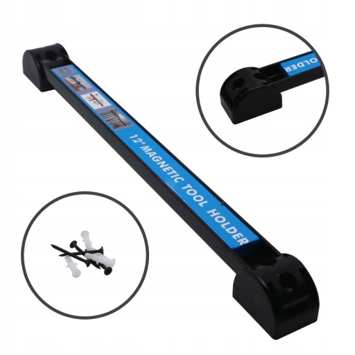 Magnetický pás s montážnymi držiakmi 20 cm magnet na nástenné náradie