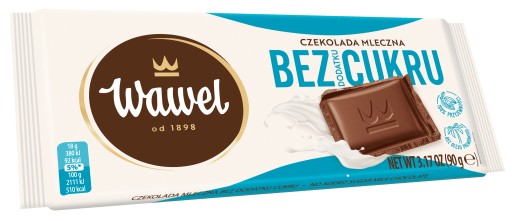 Mliečna čokoláda bez pridaného cukru Wawel 90g