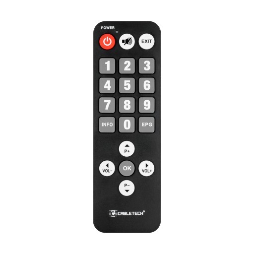 Univerzálny diaľkový ovládač pre seniorov pre Cabletech DVB-T dekodéry