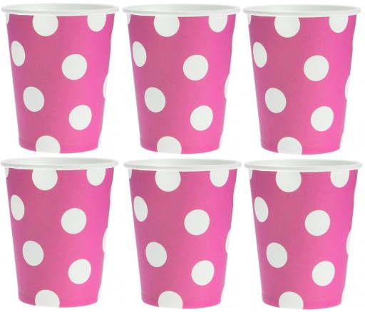 FUCHSIA papierové poháre, POTTIES poháre, 6 ks