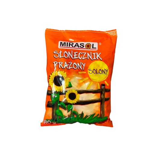 Slnečnicové semienka Mirasol pražené, solené, 80g, veľké zrno.