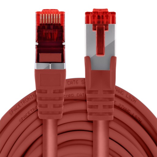RJ45 CAT 6 S/FTP kábel AWG27 LSZH červený 1m