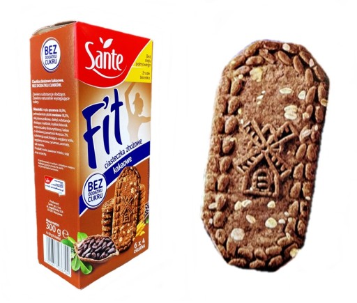 SANTE kakaové cereálne sušienky bez cukru 300g