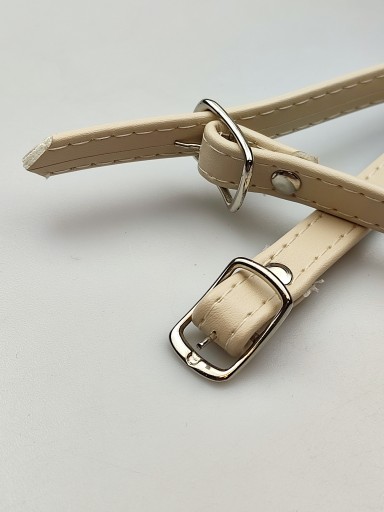 Remienky na topánky z ekokože s 10 mm béžovou prackou